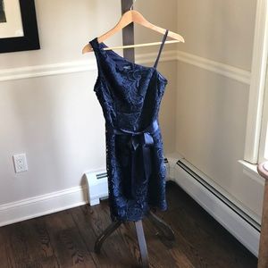 Adrianna Papell Evening Dress - Navy Blue Size 8